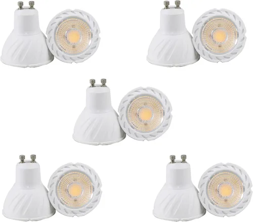 Bombillas LED COB GU10 de 3 W (equivalente a halógeno de 25 W) blanco cálido 3000K 200LM para iluminación de riel empotrada de paisaje, base MR16,