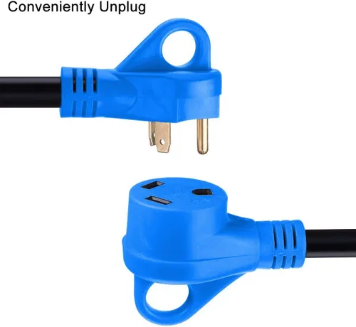 Vista 4 de Miady Cable de extensión resistente de 30 amperios para caravana, diseño fácil de desenchufar con organizador de cables, calibre 10, certificación