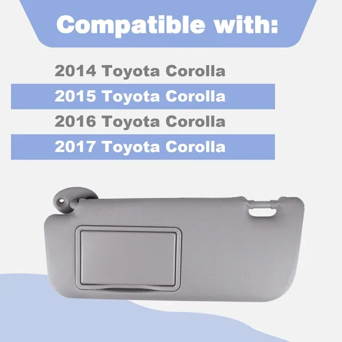 Vista 2 de CULMKARI Parasol gris para Toyota Corolla 74320-02B21 74310-02K91 2014-2017 lado izquierdo del conductor
