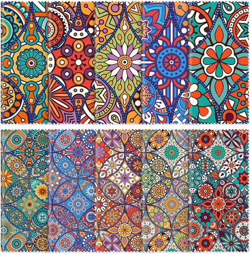 Vista 13 de Sinmoe 20 piezas de paño de limpieza de microfibra para gafas Diseño bohemio abstracto lindo Paño de microfibra suave multicolor Limpiador de gafas