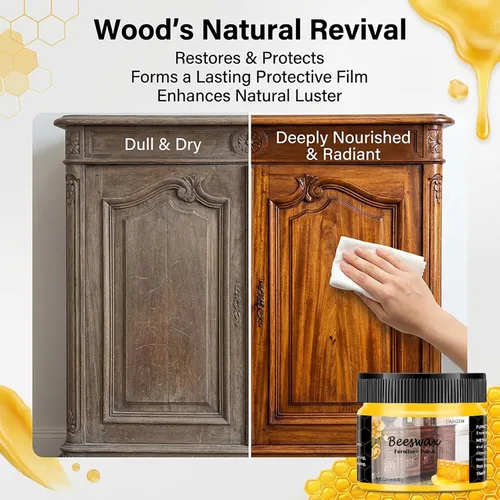 Vista 2 de CARGEN Pulidor de cera de abejas para muebles, cera de abeja para muebles de madera, cera de madera para mesa de comedor, puertas de suelo, sillas