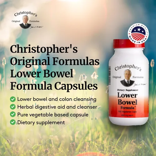Vista 4 de Fórmulas Originales de Christopher Fórmula de Limpieza del Intestino Inferior Cápsulas - Laxante Herbal Limpieza del Colon y del Intestino 100