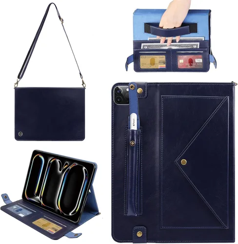 Vista 40 de Funda tipo bolso para iPad mini de 5ª/4ª/3ª/2ª/1ª generación de 7.9 pulgadas, Techcircle funda ligera tipo folio con soporte bandolera con billetera