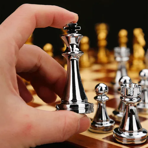 Vista 3 de Weighted Metal Chess Pieces 2.6 Inch King Extra Queens Chess Pieces Only, No Board