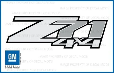 Chevy Silverado Z71 4 x 4 Gray calcomanías pegatinas – FG (2007 – 2013) cama Side 1500 2500 hd (Set de 2)