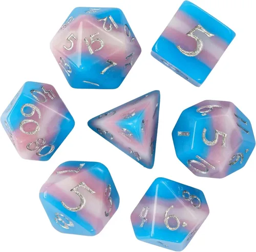 Vista 24 de DND - Juego de dados poliédricos RPG de 7 piezas para juegos de rol D&D (mezcla dorada, negro)