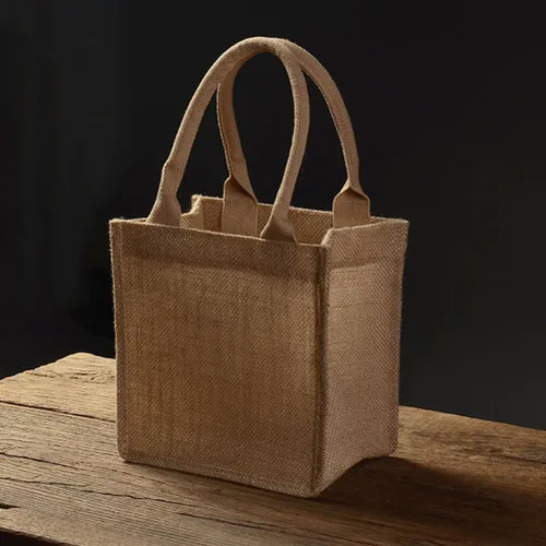 Vista 4 de TEHAUX 2 piezas de bolsas de compras de regalo, bolsa de arpillera de arpillera con asas, bolsa de arpillera, Como se muestra en la imagen