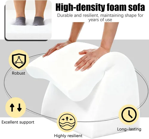 Vista 6 de Sofá modular sin huesos, sofá modular Cloud con diván en forma de L, sofás tapizados modernos para sala de estar y dormitorio, no requiere montaje