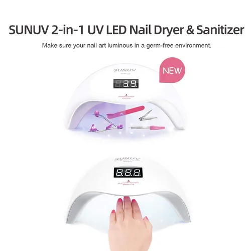Vista 6 de SUNUV Lámpara de uñas UV profesional Secador de uñas Luz UV para esmaltes de uñas de gel Sensor automático con temporizadores y pantalla LCD
