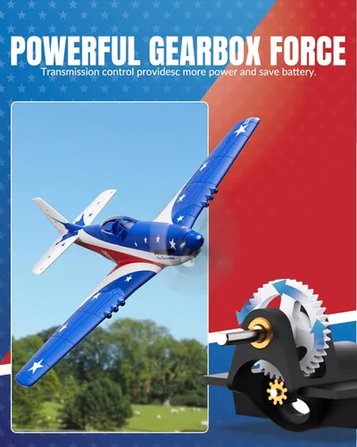 Vista 8 de VOLANTEXRC RC Avión P51D Mustang de 4 canales, avión de control remoto de combate RTF con giroscopio de 6 ejes, 3 modos, fácil de volar, avión