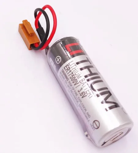Vista 3 de (2-Pack) 2700mAh 3.6V ER17500V PLC Batería de litio ER17/50 con enchufe para máquina de moldeo por inyección con batería de litio, para controlador