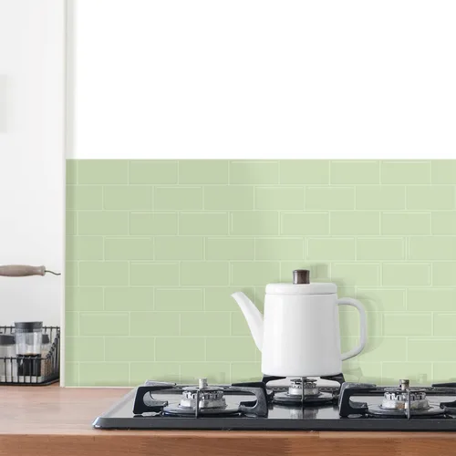 Vista 2 de Alwayspon 10 hojas de azulejos 3D de PVC para salpicaduras de despegar y pegar, papel tapiz autoadhesivo de 12 x 6 pulgadas, calcomanías