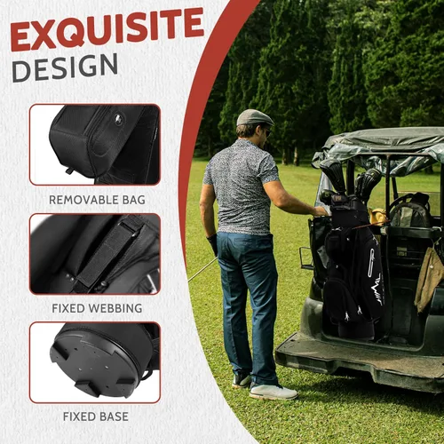 Vista 7 de UNIHIMAL Bolsa de carrito de golf de 14 vías Pro con divisor de longitud completa, bolsa de golf para hombres con asas y cubierta para lluvia
