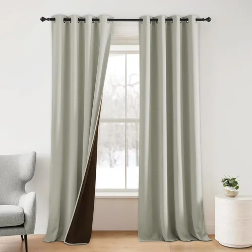 Vista 48 de NICETOWN Cortinas 100% Opacas Cortas de 36 Pulgadas de Largo para Dormitorio, Privacidad Aislamiento Térmico con Ojales Cortinas de Ventana