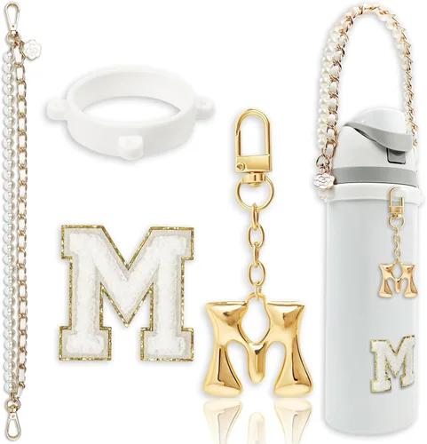 Vista 38 de Letter Handle Strap Accessories with Cute Initial Charm Compatible with Owala Water Bottle 24oz 32oz 40oz Owala Kids