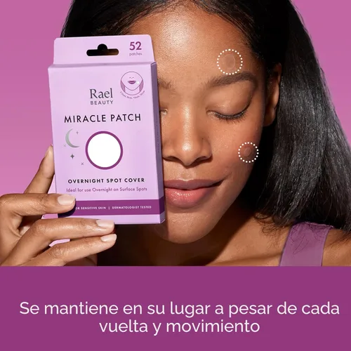 Vista 5 de Rael Parches para espinillas – Miracle Overnight Spot Cover - Adhesión más gruesa y extra, parche hidrocoloide para espinillas para el acné, acné
