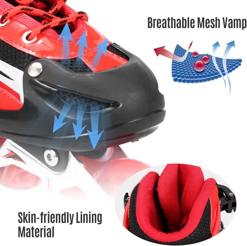 Vista 6 de Adjustable Lighting Inline Skates with Light Up Wheels for Kids and Adults for Girls and Boys Men and Women