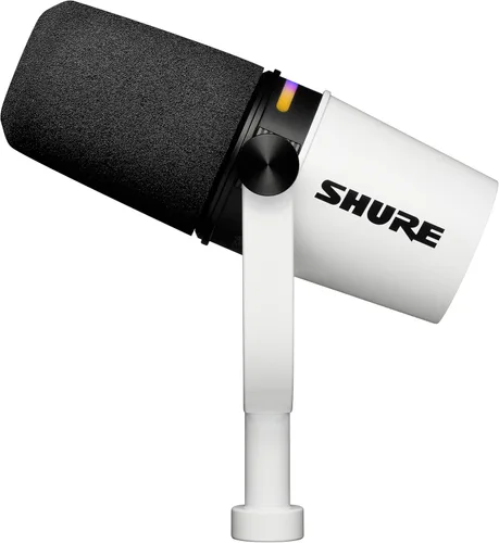 Vista 9 de Shure Micrófono dinámico MV7+ para podcast, certificado OBS, audio mejorado, panel LED, salidas USB-C y XLR, modo de nivel automático, filtro