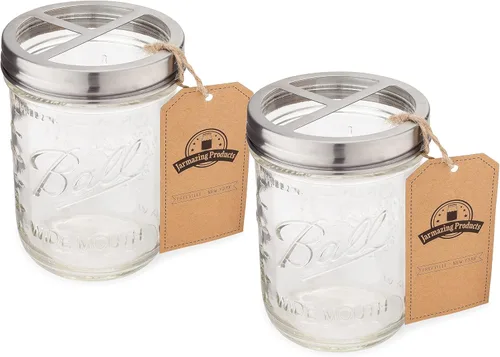 Vista 9 de Jarmazing Products Mason Jar - Soporte para cepillos de dientes, color negro, con tarro de bola de 16 onzas, hecho de acero inoxidable inoxidable