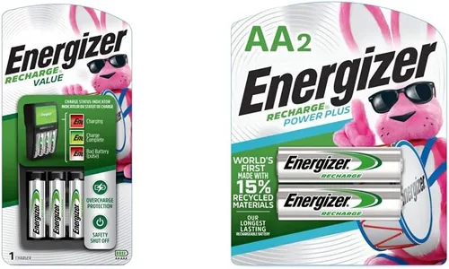Vista 8 de Energizer Cargador de batería recargable AA y AAA + 4 pilas recargables AA NiMH + 2 pilas recargables AAA NiMH