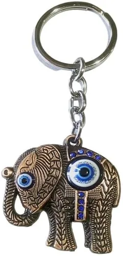 Vista 3 de Generic Bro Mart - Llavero de metal con elefante de ojo malvado de buena suerte para casa, oficina, coche, bicicleta (multicolor), mediano