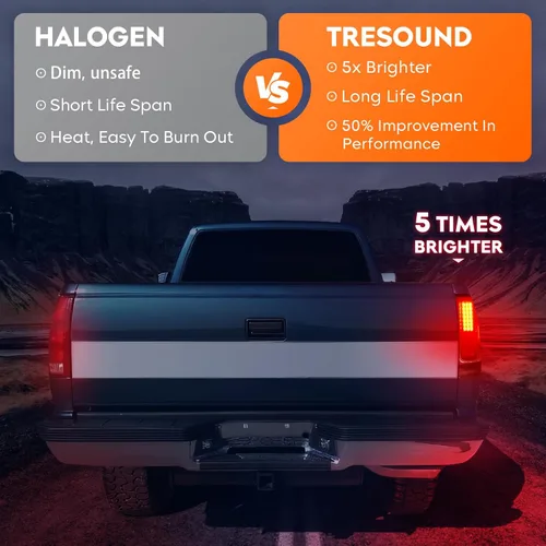 Vista 3 de Tresound Luz trasera LED para Dodge Ram 1500 1994-2001, Ram 2500 3500 1994-2002, montaje de luz trasera cromada, lente transparente