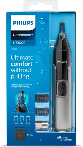 Vista 4 de Nose Hair Trimmer, Series 3000 Nose, Ear and Eyebrow Trimmer Showerproof with Protective Guard System, Battery-Operated, No pulling Guaranteed