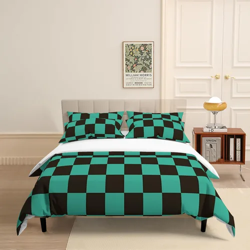 Vista 2 de INFLAG Juego de ropa de cama de anime: juego de funda de edredón de microfibra cepillada suave de 68 x 90 pulgadas, 3 piezas, 1 funda de edredón