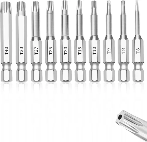 Vista 6 de Phillips #2 Juego de brocas (10 unidades de 2 pulgadas), vástago hexagonal de 1/4 de pulgada S2 de acero magnético PH2 puntas de potencia