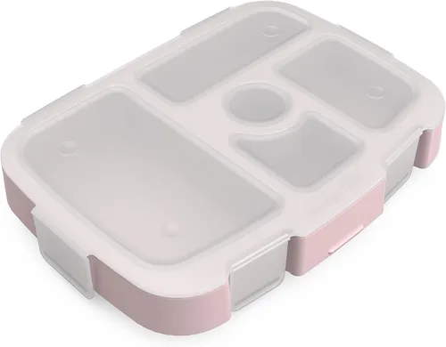 Vista 6 de Bentgo® Bandeja para niños con cubierta transparente, reutilizable, sin BPA, recipiente de preparación de comidas de 5 compartimentos con control