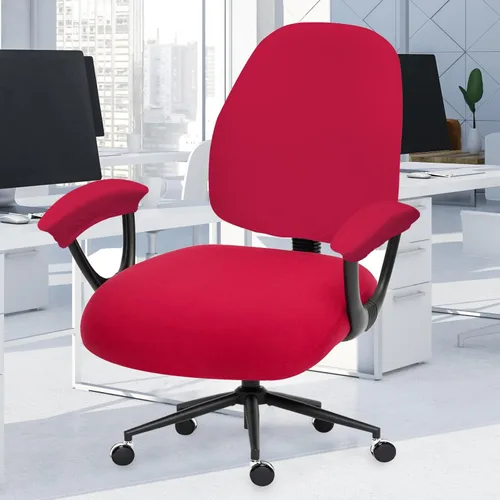 Vista 92 de Fundas elásticas resistentes al agua para sillas de computadora - Protectores lavables para respaldo giratorio y asiento para mascotas - Negro