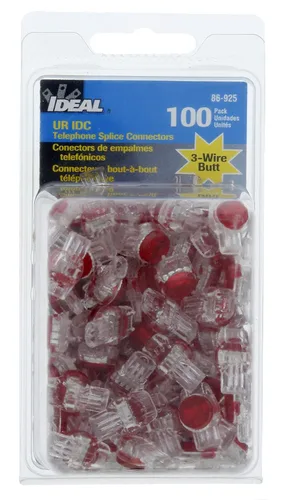 Vista 6 de IDEAL Electrical 86-925 UR-I Conector IDC 19-26 Awg Conexión de empalme a tope sólido, rojo, (paquete de 100)