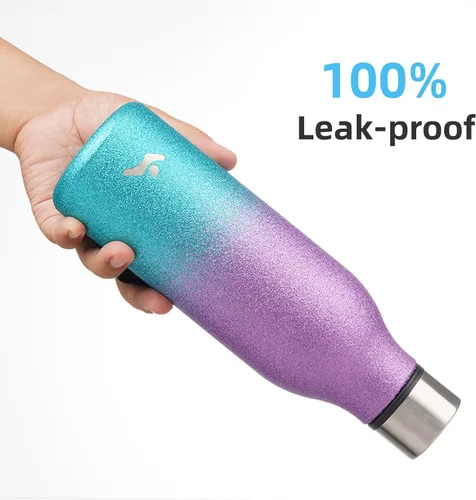 Vista 124 de Konokyo - Botella de agua aislada de acero inoxidable de 18 onzas con correa BPA-free, leak-proof, dishwasher-safe reusable bottle with strap for