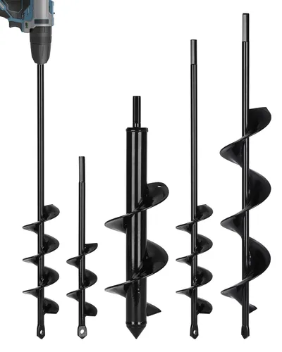 Broca de taladro para plantar, paquete de 4, broca de taladro adecuada para taladro hexagonal de 3/8 pulgadas, agujero en espiral de jardín y maceta