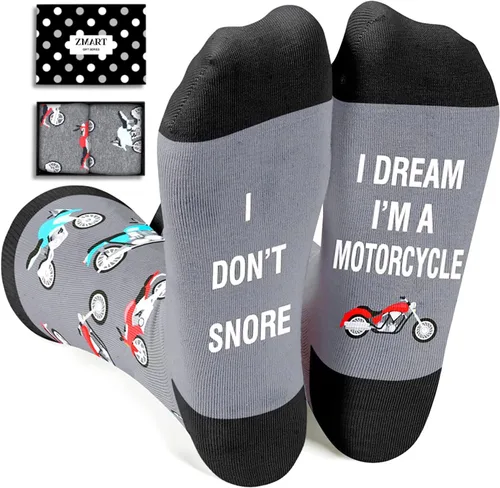 Zmart Funny Motorcycle Gifts for Men - Motorcycle Socks for Dirt Bike Riders
