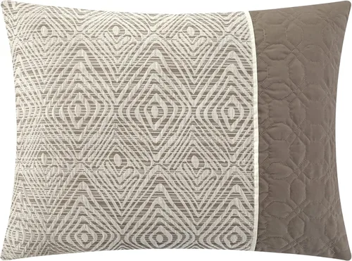 Vista 3 de Chic Home Imani - Juego de edredón de 6 piezas con diseño de bloques de color jacquard con patrón geométrico de diamante, fundas de almohada