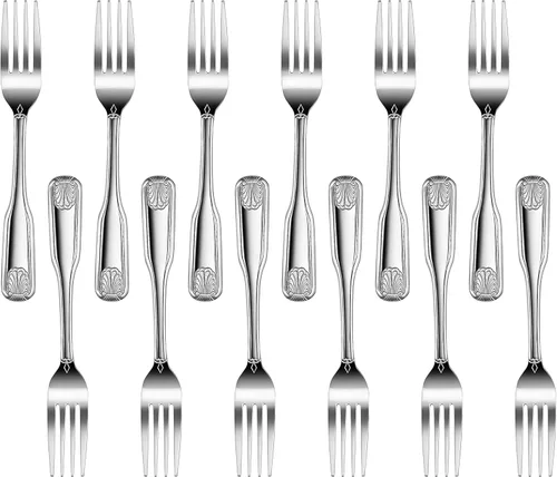 Vista 19 de New Star Foodservice 58260 - Cuchara de servir de acero inoxidable 18/0, diseño de concha, 21.3 cm, juego de 12