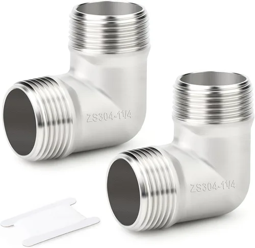 Vista 31 de TAISHER 2 piezas de acero inoxidable 304 accesorios de codo de 90 grados, tubo hembra NPT de 1 pulgada a 1 pulgada NPT hembra 304 accesorio