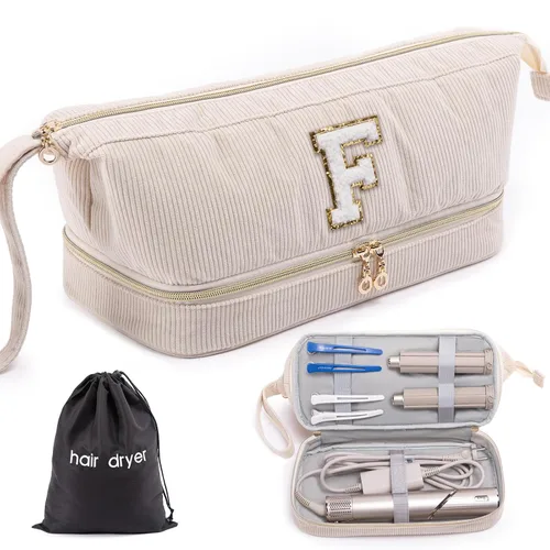 Vista 22 de Shark FlexStyle/SmoothStyle - Estuche para secador de pelo personalizado, organizador de viaje de doble capa con bolsa de secador de pelo, secadora