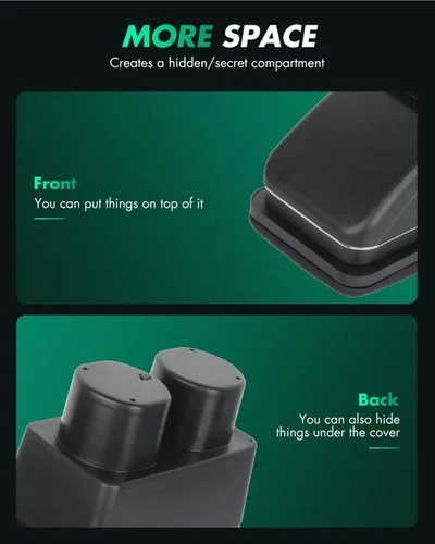 Vista 5 de SCITOO Cubierta de piel para consola central con reposabrazos color negro automático con caja de consola de repuesto para Nissan Versa 2007-2011