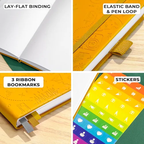 Vista 2 de Clever Fox Dotted Journal 2.0 - Cuaderno compacto de planificación y bocetos con cuadrícula de puntos, papel grueso de 4.23 oz/m² (120 GSM). Agenda