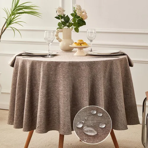 Vista 21 de Mantel rectangular, impermeable y resistente a las manchas, estilo lino, estilo granja, lavable de imitación decorativo, mantel de tela para cocina