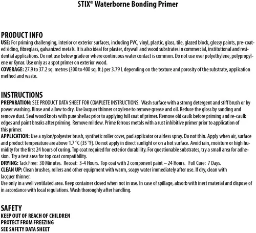 Vista 12 de INSL-X SXA11009A-04 Stix Imprimación de Adherencia Acrílica a Base de Agua, 1 Cuarto de Galón, Blanco