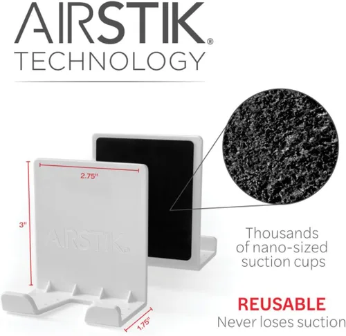 Vista 5 de Soporte AIRSTIK de Vidrio, Ventana, Espejo para Teléfono Reutilizable Impermeable de Succión Universal para Celular para Baño, Cocina, Ducha