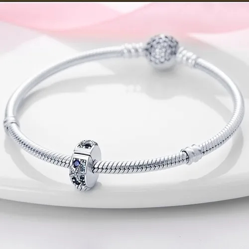 Vista 3 de Dijes de cuentas para pulsera Pandora, dije de plata de ley 925 con circonita cúbica 5A para collar y pulsera, regalo de cumpleaños, día