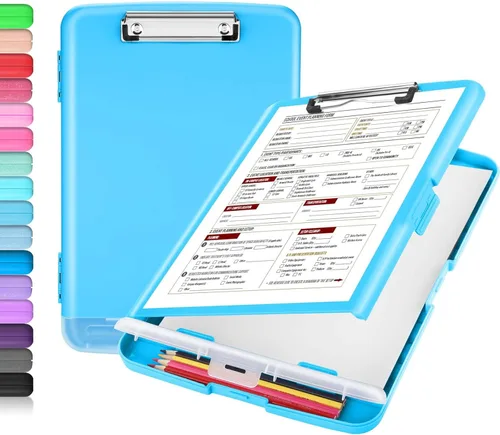 Vista 29 de Sooez - Sujetapapeles de documentos clínicos con almacenamiento, sujetapapeles de plástico resistente, de alta capacidad, con soporte para bolígrafo
