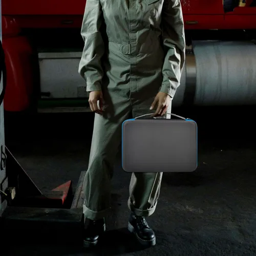 Vista 7 de Caja organizadora de baterías con comprobador BT-168. Capacidad para 225 baterías AA AAA C D Cell 9V 3V Litio (azul)