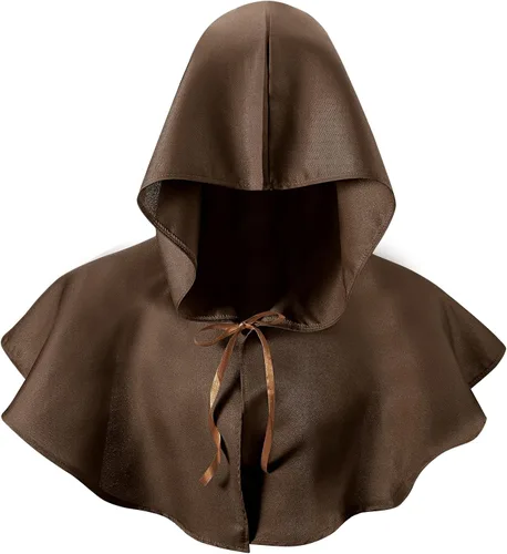 Vista 10 de Boyiee Disfraz medieval de Halloween con capucha para disfraz de médico de plaga, accesorio de cosplay pagano