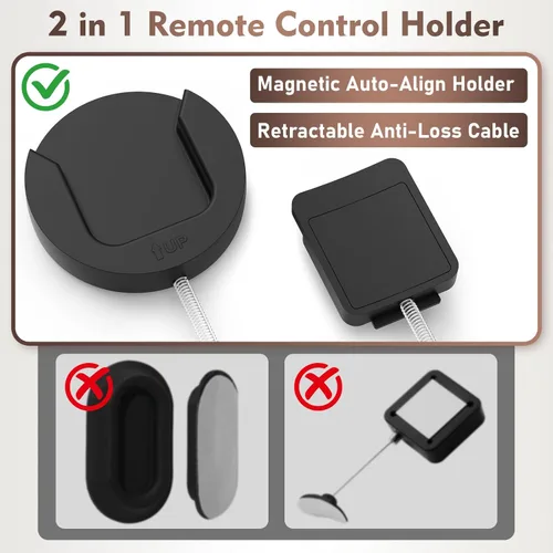 Vista 2 de YYILIS Soporte magnético para control remoto de 6.5 pies, paquete de 3 correas elásticas para control remoto con correa ajustable e imanes dobles