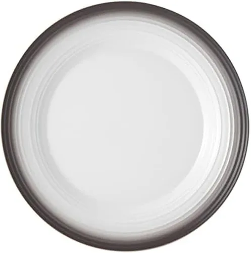 Vista 2 de Mikasa Swirl Ombre - Bandeja redonda blanca, 12.5 pulgadas, con bandas de grafito